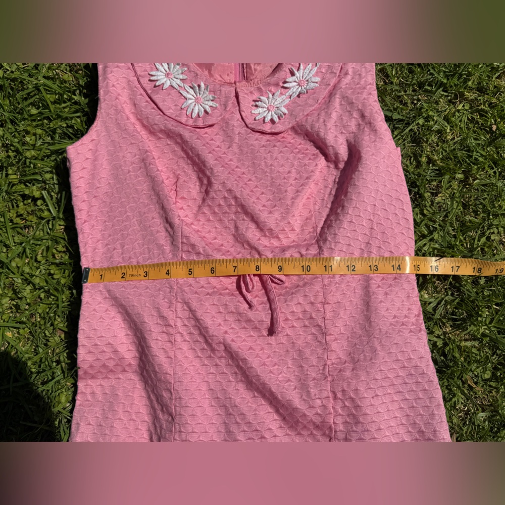 60s Vintage Bubble Gum Pink A Line Dress - Picture 5 of 7